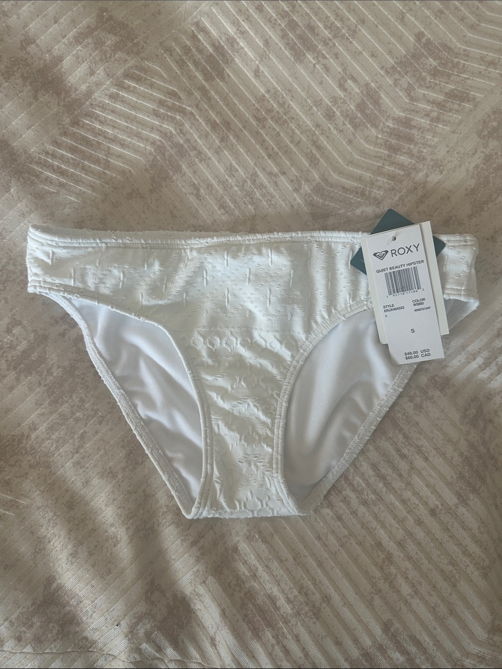 Roxy Girls White Textured Bikini Bottoms